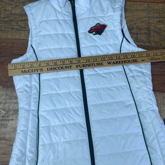 NHL Minnesota Wild Women's Zip-Up Polyfill Vest in White Medium - Picture 7 of 9